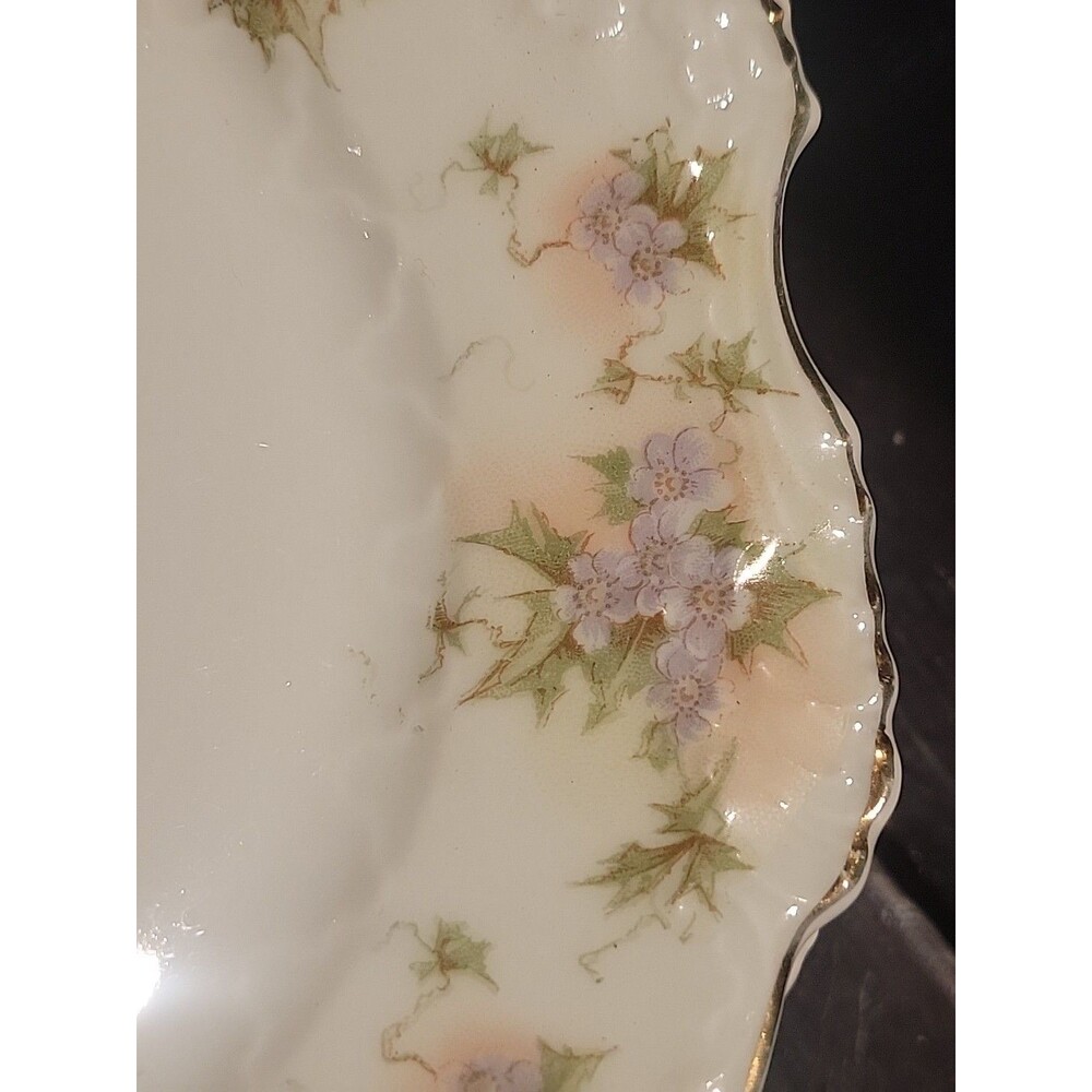 Lot -6 Antique Hermann Ohme 6" Eglantine Style China Bread Plate Pre-1920 Ruffle - Picture 2 of 16